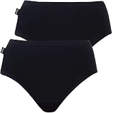 Sloggi 2 Pack Originals Hikini Full Briefs Womens Ladies Underwear Undies Panties High Waisted Bikini, Black, 10