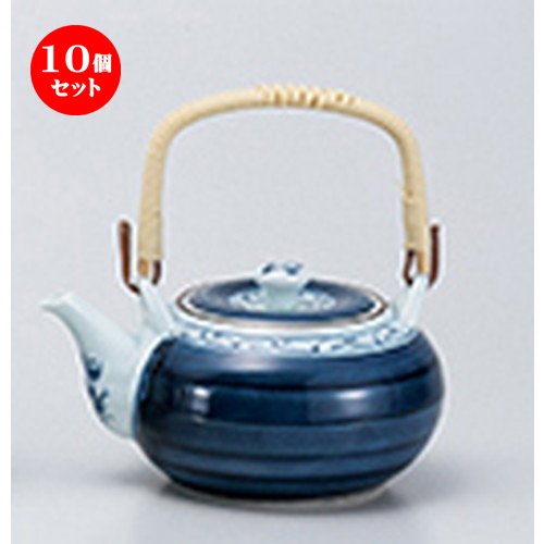 10個セットゴス桔梗4号土瓶 ［ 12 x 8cm  540cc ］ 【 有田焼土瓶 】 【 料亭 旅館 和食器 飲食店 業務用 】 B07BXBKH1P  