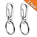 COMTIM 2 Pack Dog Tag Clips, Stainless Steel Heavy Duty Quick Clips Pet ID Tag Holder for Dog/Cat Collar and Harness