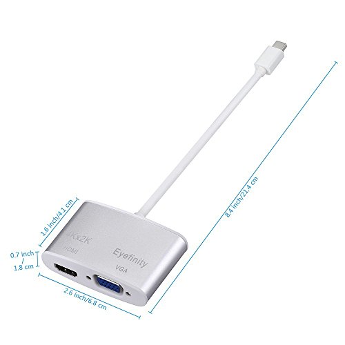 CableDeconn Aluminum shell Multi-Function Thunderbolt Mini Displayport to HDMI VGA Converter Adapter Cable for Apple Macbook Surface pro Thinkpad X1 HDMI 4K HDTV Eyefinity VGA Adapter