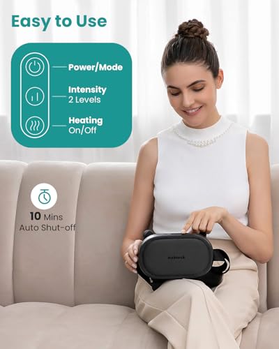 Nekteck Masajeador de cuello inalámbrico, masajeador Shiatsu de cuello y espalda con calor, almohada de masaje de tejido profundo 6D para aliviar el dolor de cuello y hombros, regalo ideal para hombres y mujeres.