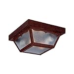 Acclaim 4902BW Builder's Choice Collection 2-Light Ceiling Mount Outdoor Light Fixture, Burled Walnut