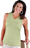 LAT 3584 Ladies' Combed Ringspun Jersey V-Neck Sleeveless T-Shirt
