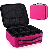 Docolor Travel Makeup Bag,Double Layer Portable Cosmetic Bag with Adjustable Dividers,Waterproof ...