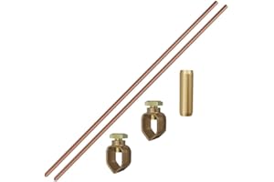 HEVIDUBANA 6 Feet Ground Rod Kit 1/2" Copper Clad Grounding Rod with Clamp for Electric Fences Satellite Dishes Generator Grounding Earthing Needs