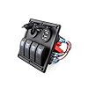 DCFlat-5-Pin-4-Gang-LED-Car-Marine-Boat-Rocker-Switch-Panel-Dual-USB-Waterproof-Power-Socket