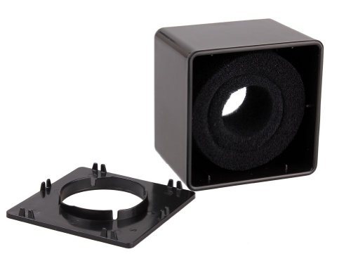 Ushoppingcart 1pc Black New Square Cube Pattern ABS Mic Microphone Interview Logo Flag Station 39mm Hole - Thumbnail 4