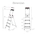 Hailo 9204010020 8854-001 4FT Folding Lightweight Aluminum Platform Step Ladder, Worktray, Silver
