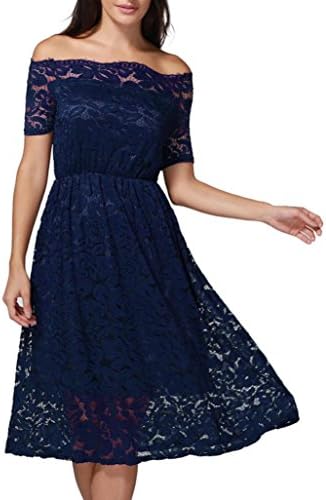 FORUU womens Dress Foruu Women Wedding Lace Dress Bridesmaid Party Prom Dress