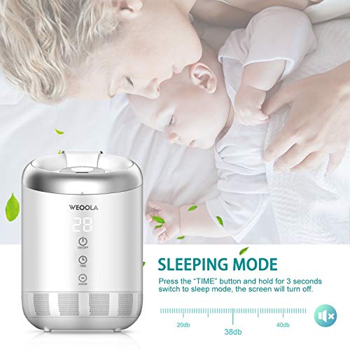 4L Top Fill Cool Mist Ultrasonic Air Humidifier with Portable Easy Clean Water Tank, Quiet for Yoga, Office, Home, Baby Kids Bedroom - Touch Screen, 12H Timer, Temperature LED Display, 3 Mist Levels
