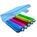 LEZHI 5 Pcs Color Chalk Holder with Storage Hard Case - Blackboard Adjustable Chalk Clip Set for Teachers Kids School Office Drawing Board 9.5x1.7cm