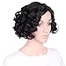 Elaco Black Hair Lace Front Wig Straight Synthetic Curls Wigs For Women Heat Friendly (A)