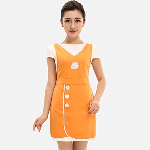 CGAHA Apron Women's Nail Shop Beauty Salon Beautician Uniforms Work Clothes-F