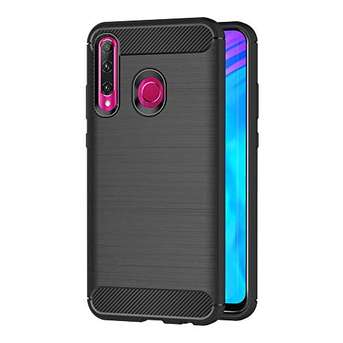 Case for Huawei P Smart Plus 2019 (6.21 inch) Soft Silicon Luxury Brushed with Texture Carbon Fiber Design Protection Cover (Black)