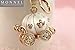 Z610 Cute Big White Princess Pumpkin Carriage Crystal Charm Keychain Key Ring