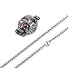 Unisex Gothic Skull Pendant Necklace, Stainless Steel Skeleton Pendant Chain Necklace with Red Gem Eyes 26inches for Men Women Jewelry Black