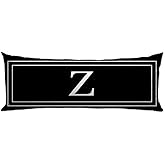 GUGLILI Initial Letter Monogram Z Body Pillow Cover with Zipper English Alphabet Stripe Decorative Body Pillowcase for Bed Couch Sofa Double Side Black 20x54 Inch