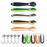 ZRUOYI 5 Pcs Soft Bionic Loach Bass Fishing Lures