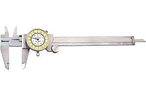 Starrett 120 Series Fractional Dial Calipers for Accurate Measurement with Fitted Plastic Case - White Face, 0-6" Range, -0.002" Accuracy, .010" Graduation - 1202F-6