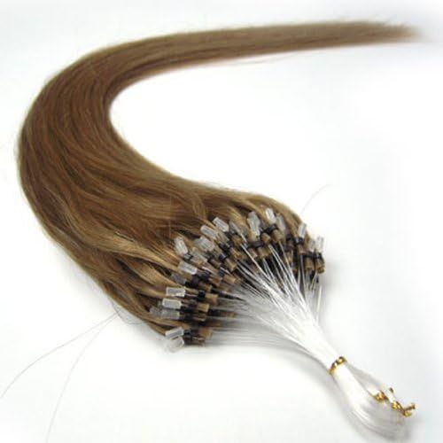18 " Long Remy Easy Loop/Micro Ring Extensions Human Hair Extension 17 Colors for Your Best Choice 50g/s 100s Women Hair Salon Style (#10-medium ash brown)