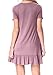 LAINAB Womens Summer Short Sleeve Loose Swing Casual Tunic Dress Grape Purple L