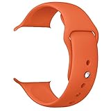 Soft Silicone Replacement Sport Band 38mm/42mm Apple Watch Band for Apple Watch Series 1 Series 2 Sport&Edition (Orange, 42mm)