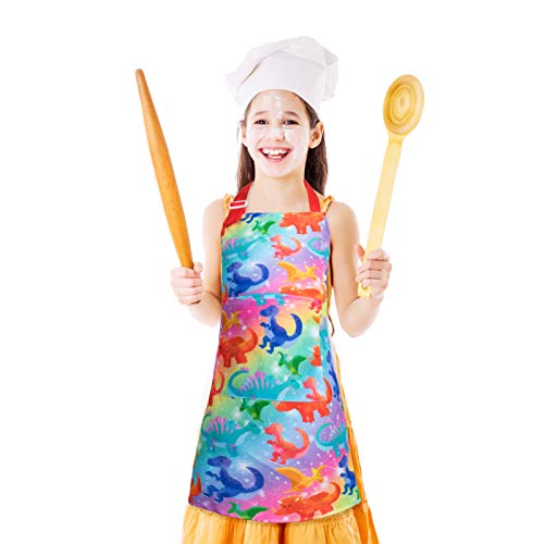 Sylfairy Aprons for Kids Girls Rainbow Galaxy Unicorn Apron with