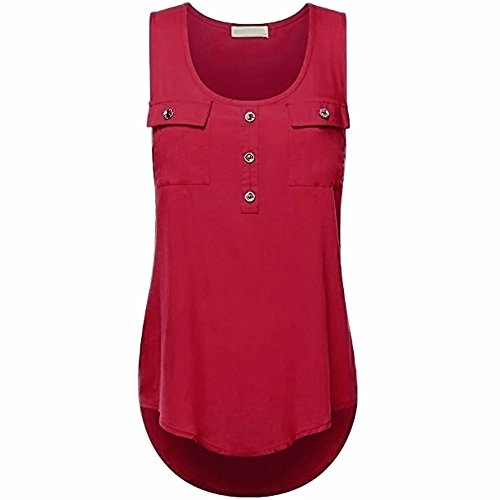 Women Summer Vests Tops KANGMOON Women Casual T-Shirt O-Neck Sleeveless Vest Sexy Loose Tank Tops Plus Size Wine Red