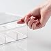 mDesign Plastic Divided Stackable Hair, Makeup & Jewelry Organizer Box with Hinge Lid for Bathroom Vanity Countertop - 5 Sections - Stores Hair Clips, Barrettes, Accessories - Ligne Collection - Clear