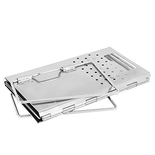 Barbecuegrill, Opklapbare BBQ-kachel Roestvrij staal Houtgestookte Grill Draagbare houtskool Brandhoutkachel voor… - Image 7
