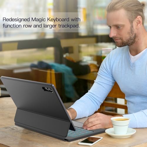Funda con Teclado para Samsung Galaxy Tab S11 Ultra 14.6", Diseño Flotante Tipo Magic, Soporte Magnético, Modo Dex con un Clic, Tecla IA, Trackpad Integrado, Retroiluminación 7 Colores, Negro