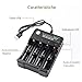18650 Battery Charger, 4-Slots USB Battery Charge for 3.7V Li-ion TR IMR 10440 14500 16650 18650 16340(RCR123) Batteries, LED USB Intelligent Rechargeable Battery Charger (1pcs Battery Charger)