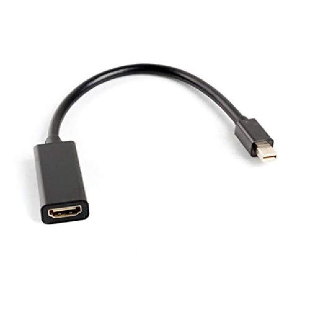 lanberg AD-0005-BK Mini Display Port 1.2 (Mini Dp) Male to HDMI-A (1.3B) Female Adapter with Cable, 20 cm, Black