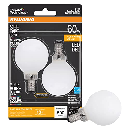 SYLVANIA LED TruWave Natural Series Globe Light Bulb, 60W Soft White