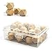 eZAKKA Wood Push Pins Wooden Thumb Tacks Decorative for Cork Board Map Photos Calendar with Box, 30 Pieces, Geometric