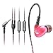 Reshow in-Ear Sport Headphones Pink – Earbuds with Stereo Surround Sound – Anti-Slip Noise Isolating Earphones with Heavy Bass – in-Line Microphone – Sweat Proof for Gym, Fitness, Exercise & Crossfit