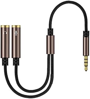 PC Gaming Headset with Mic, 3.5mm Over-Ear Headphones with Water-Cool LED Light, 7.1 Stereo Sound Earphone with 50mm Driver for New Xbox One PS4 Cellphone Laptop Computer (Splitter Adapter)