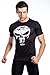 Red Plume Men's Compression Shirt, Fitness Sports Skull T-shirt Short Sleeve (M)