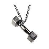 Regalia Dumbell Power Pendant Necklace (Black)