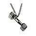 Regalia Dumbell Power Pendant Necklace (Black)