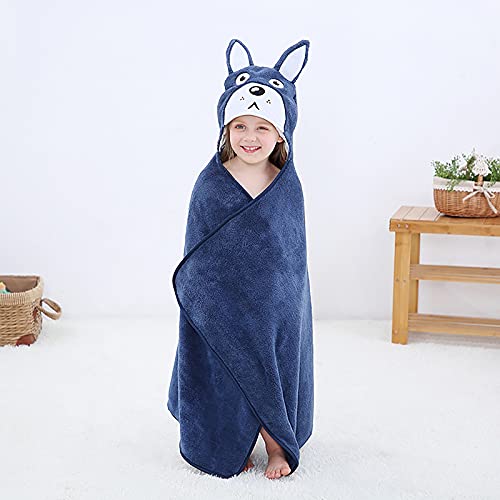 Kids Plush Hooded Robe - Fleece Dressing Gown For Boys & Girls, Soft Warm Bathrobe With Belt