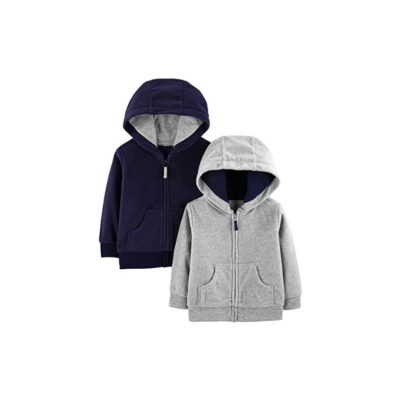 Simple Joys by Carter’s Toddlers and Baby Boys’ Fleece Full-Zip Hoodies, Pack of 2