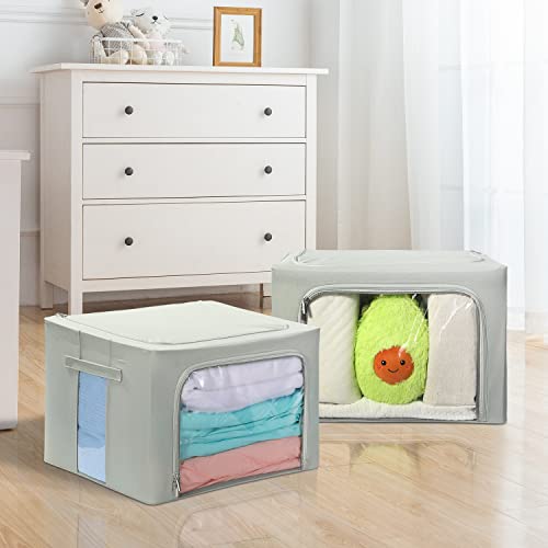 HOUSE AGAIN 3Pcs Clothes Storage Bins, Stackable Storage Bins/Bags