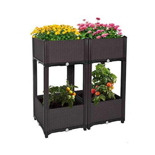 D’vine Dev Elevated Raised Garden Bed Kits for Flowers and Vegetable, Easy Assembly Planting Box Raised Garden Kit, Standing Planter for Garden, Patio, Backyard, Porch and Home Decoration