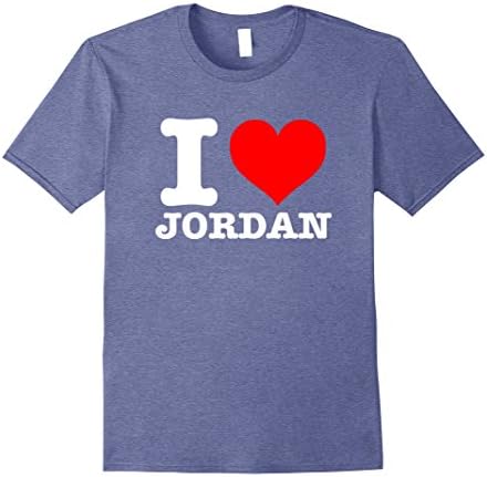 Mens I Love Jordan T-Shirt - I Heart Jordan Shirt 3XL Heather Blue