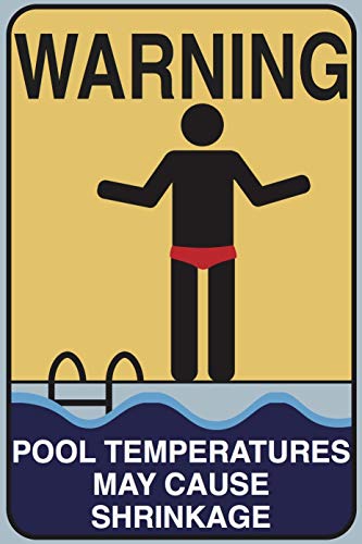 Toothsome Studios Pool Shrinkage 12"x8" Tin Funny Pool Sign Shower Sign Home Novelty Decor - Thumbnail 4