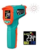 Mileseey Infrared Thermometer Temperature Gun Non-Contact Laser Digital Thermometers with Color LCD Display -58℉~716℉Adjustable Emissivity & Max Measure for Kitchen Cooking Meat BBQ and Automotive