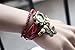 Jim Fashion Accessories Trial Order New Quartz Fashion Weave Wrap Around Leather Bracelet Lady Woman Wrist Watch Red