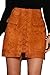PROGRACE Womens Lace Up High Waist Skirt Teen Girls Fitted Suede Mini Skirt Khaki S