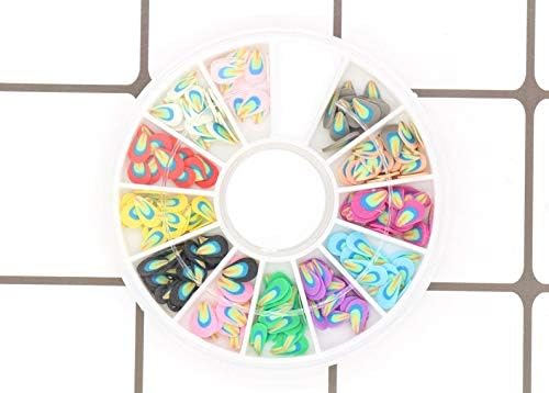 Verazui Feather Polymer Clay Slices Wheel, Fimo Slices for Slime Supplies and Nail Art